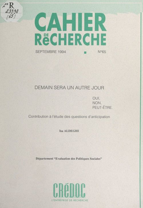 Couverture ebook de Demain sera un autre jour : oui, non, peut-être, de Isa Aldeghi