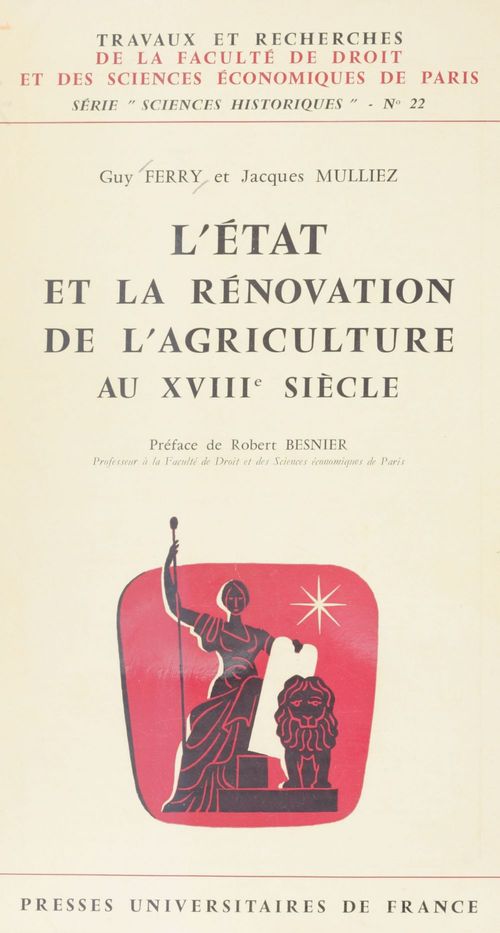 ebook cover of L'État et la rénovation de l'agriculture au XVIIIe siècle, by Guy Ferry, Jacques Mulliez