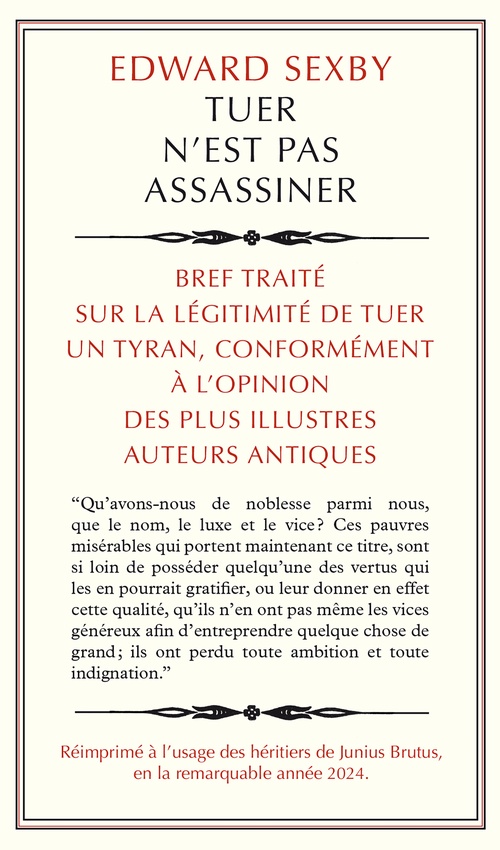 ebook cover of Tuer n'est pas assassiner, by Edward SEXBY