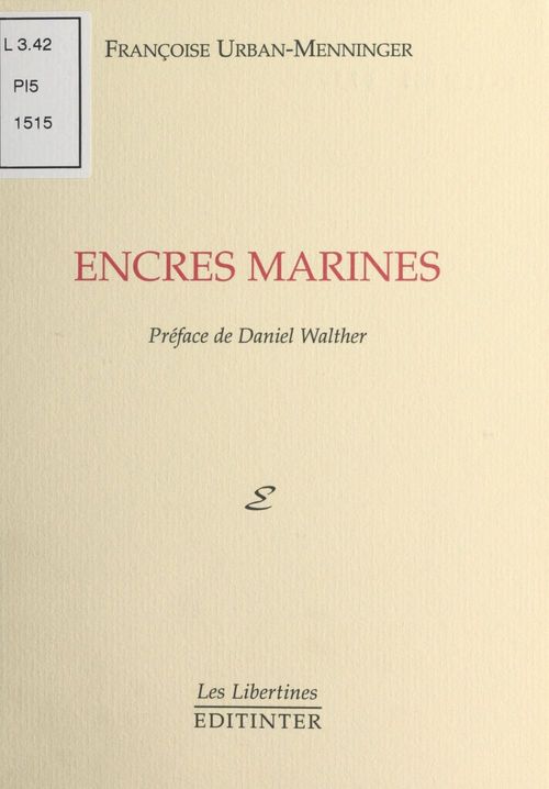 Couverture ebook de Encres marines, de Francoise Urban-Menninger