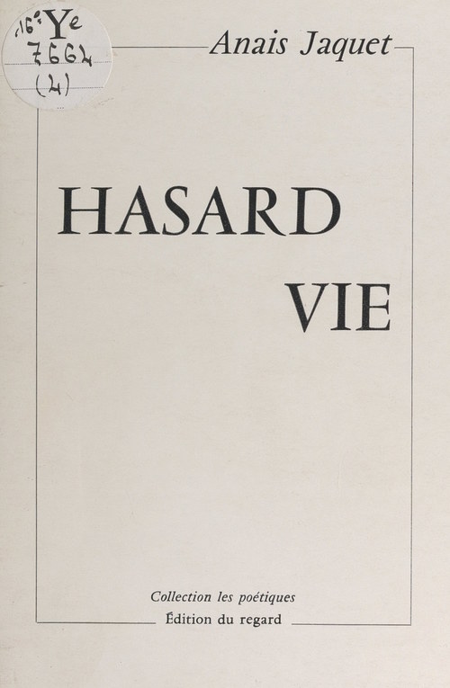ebook cover of Hasard vie, by Anais Jaquet