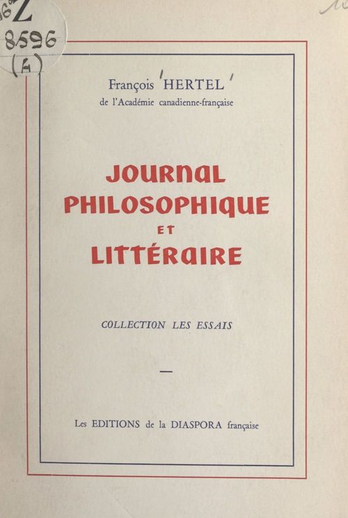 Couverture ebook de Journal philosophique et littéraire, de Francois Hertel