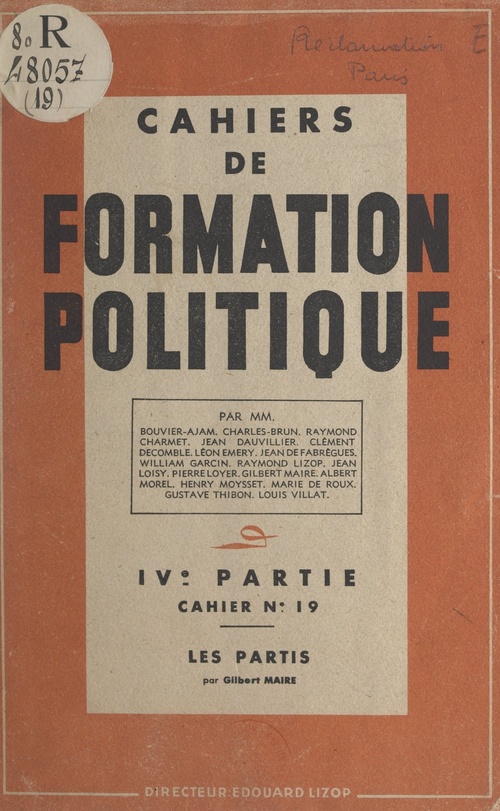 ebook cover of Les partis, by Gilbert Maire
