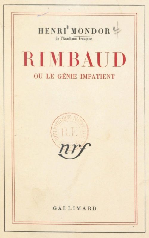 Couverture ebook de Rimbaud, de Henri Mondor
