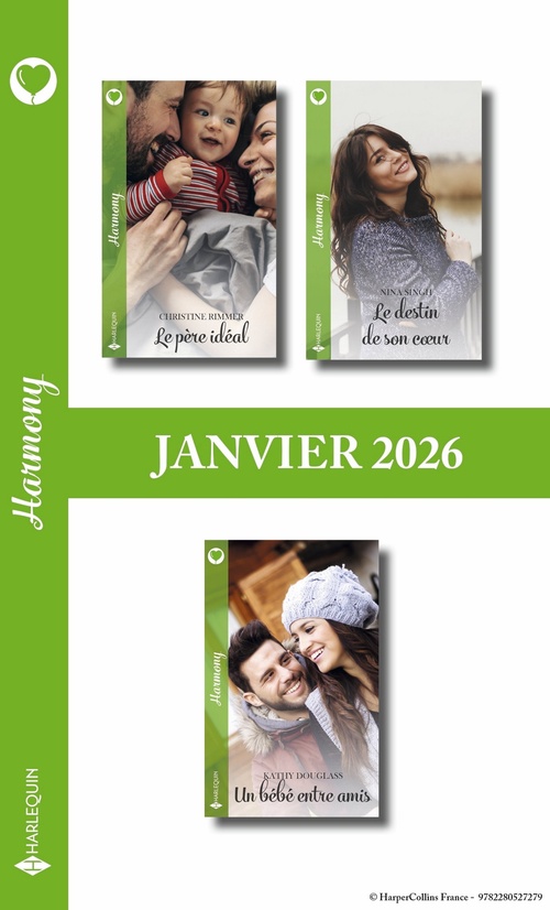 Couverture ebook de Pack mensuel Harmony - 3 romans (Janvier 2026), de Collectif