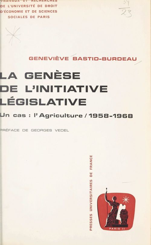 ebook cover of La genèse de l'initiative législative, by Genevieve Bastid-Burdeau
