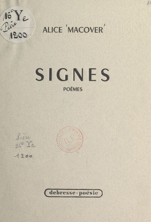 Couverture ebook de Signes, de Alice Macover