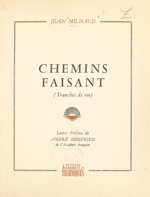 Couverture ebook de Chemins faisant, de Jean Milhaud