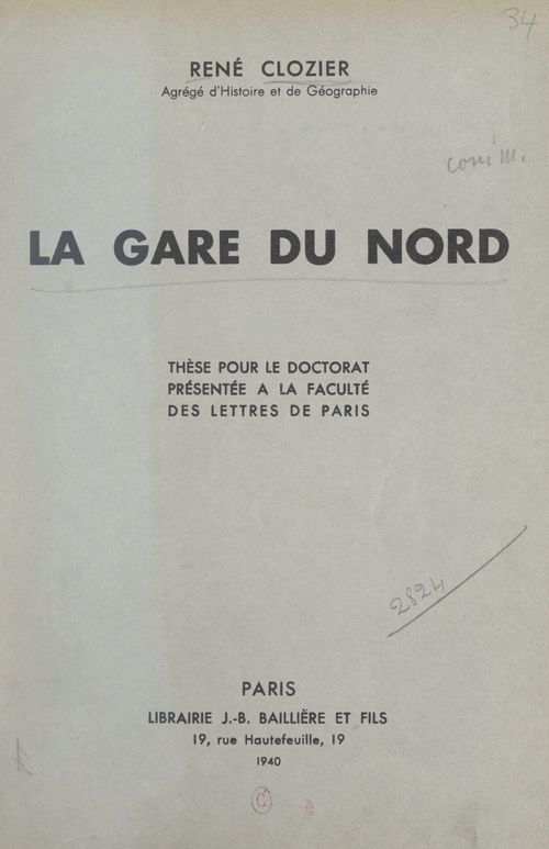 Couverture ebook de La gare du Nord, de Rene Clozier