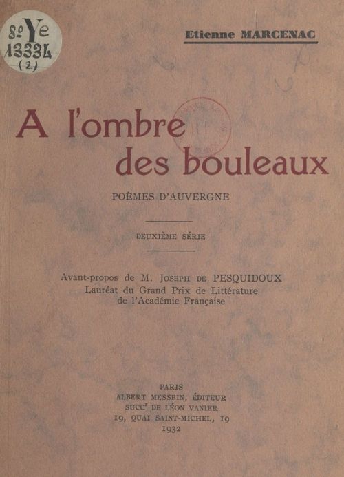 Couverture ebook de À l'ombre des bouleaux, de Etienne Marcenac