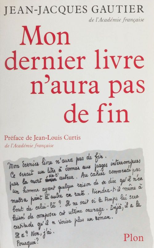 Couverture ebook de Mon dernier livre n'aura pas de fin, de Gautier/Jj