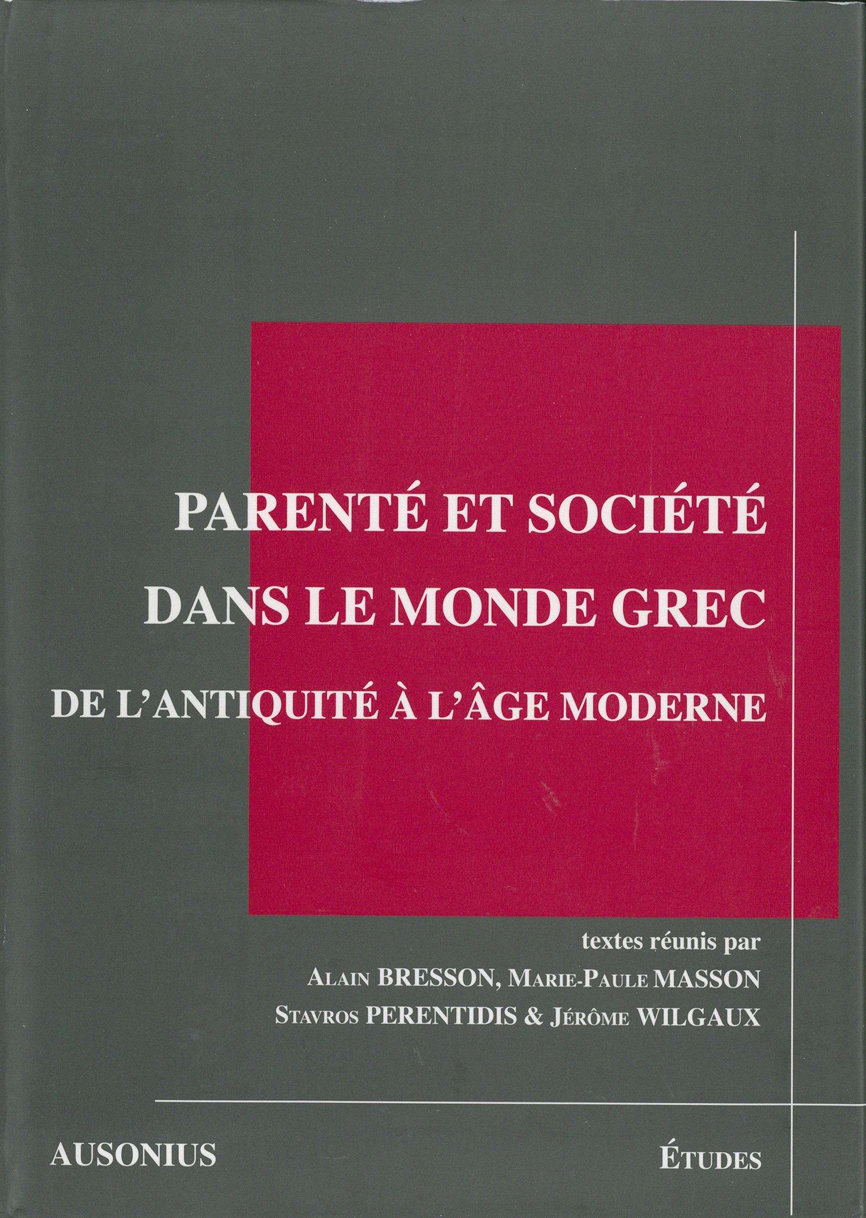 Couverture ebook de Parenté et société dans le monde grec, de Bresson/Masson