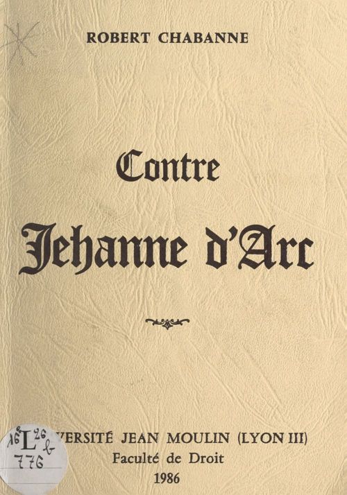 Couverture ebook de Contre Jeanne d'Arc, de Robert Chabanne