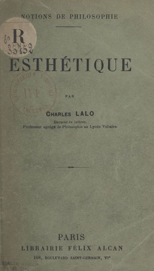 Couverture ebook de Esthétique, de Charles Lalo