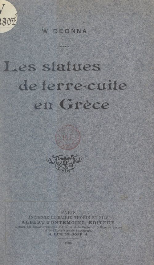 Couverture ebook de Les statues de terre-cuite en Grèce, de Waldemar Deonna