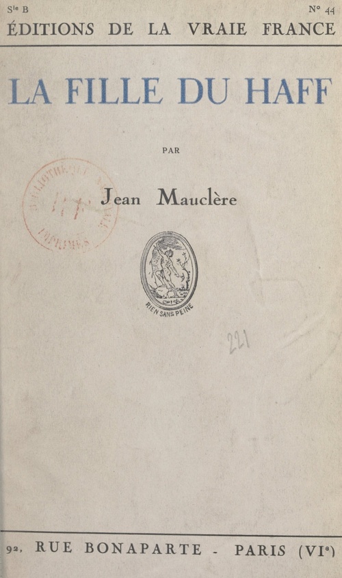 ebook cover of La fille du Haff, by Jean Mauclere
