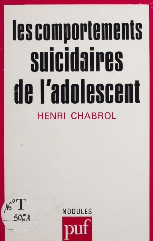 ebook cover of Les Comportements suicidaires de l'adolescent, by Henri Chabrol