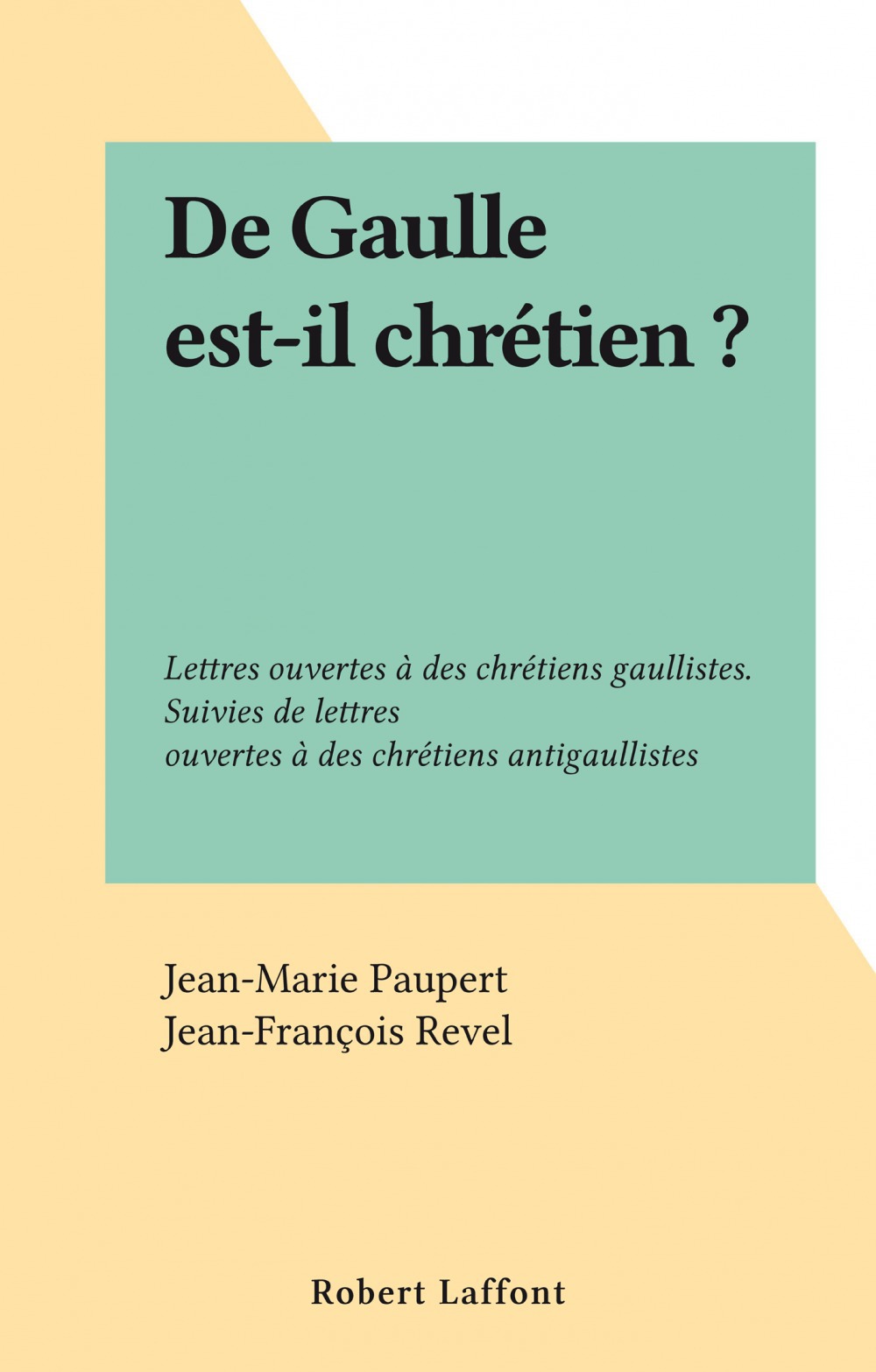 Couverture ebook de De Gaulle est-il chrétien ?, de Jean-Marie Paupert