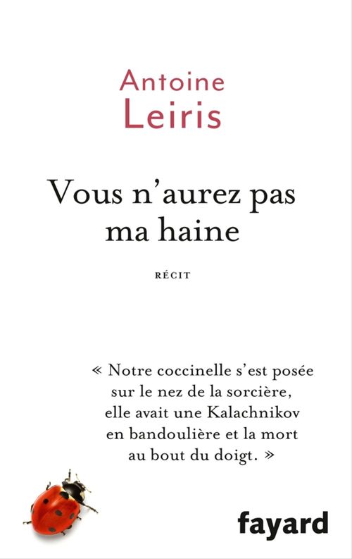 Couverture ebook de Vous n'aurez pas ma haine, de Antoine Leiris