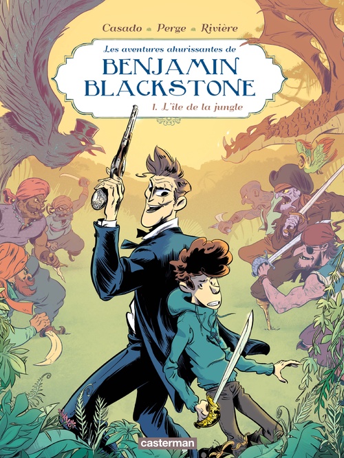 ebook cover of Benjamin Blackstone (Tome 1) - L'île de la jungle, by Nicolas Perge, François Rivière, Javi Casado