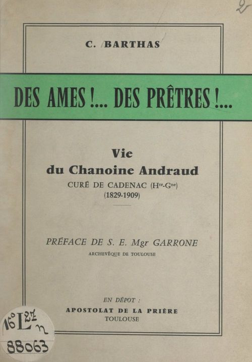 Couverture ebook de Des âmes !... des prêtres !..., de Casimir Barthas