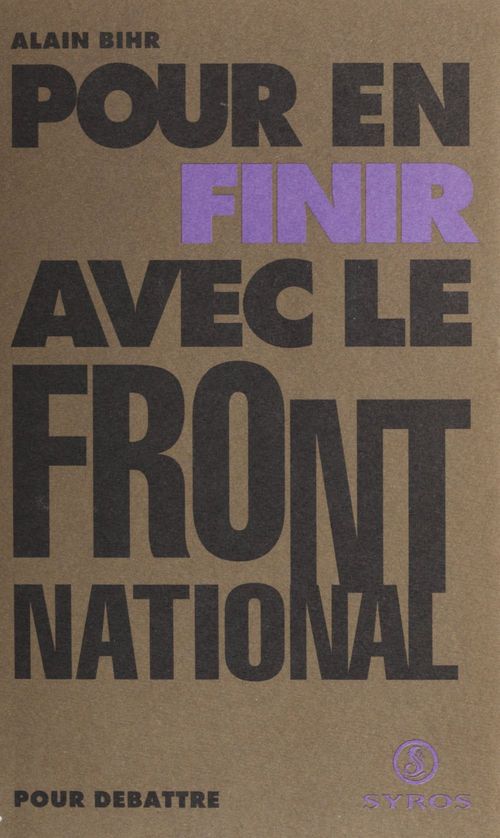 ebook cover of Pour en finir avec le Front national, by Alain Bihr