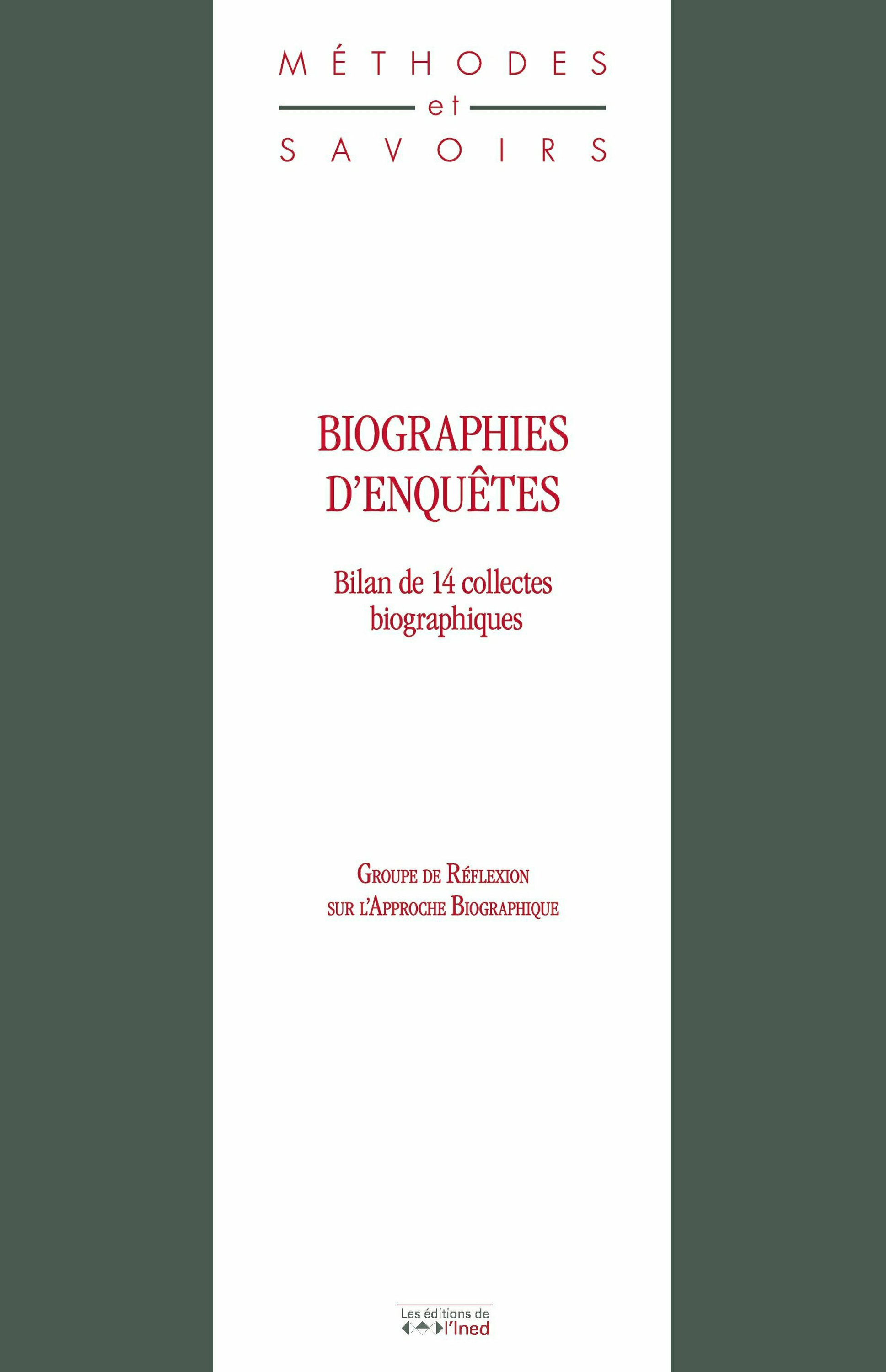 Couverture ebook de Biographies d´enquêtes, de Collectif