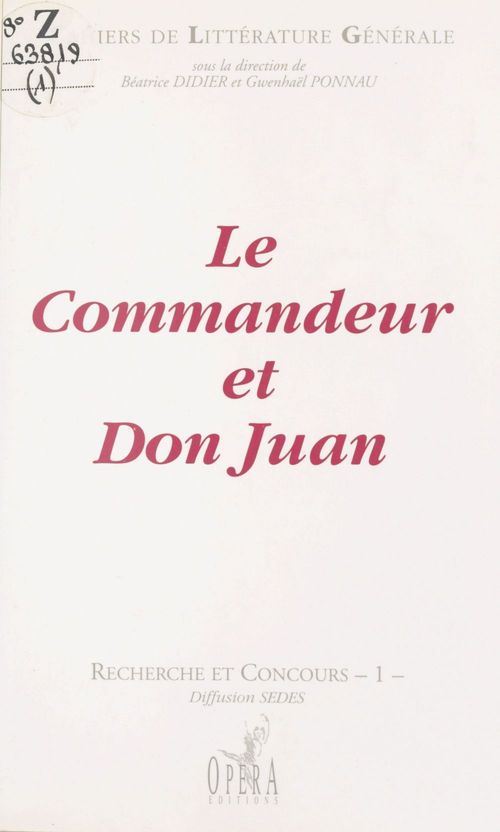 Couverture ebook de Le commandeur et Don Juan, de Béatrice Didier