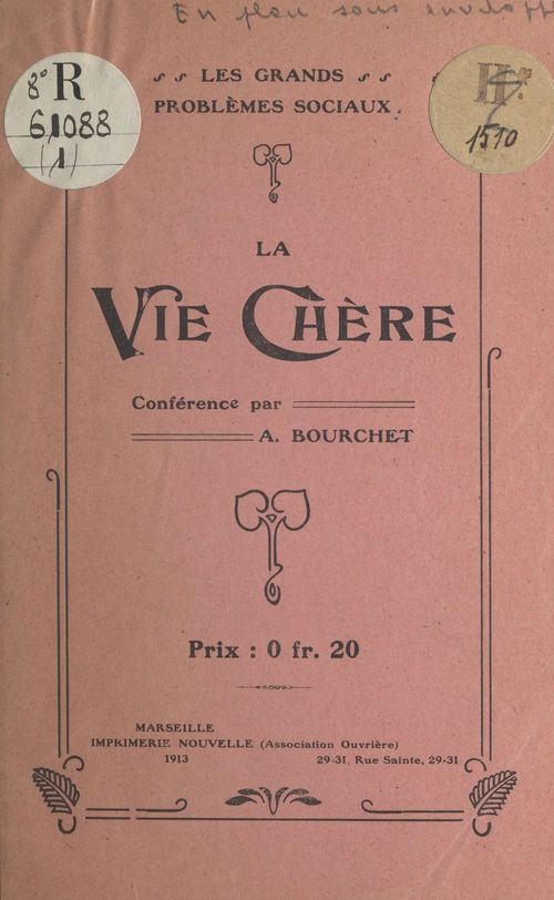 ebook cover of La vie chère, by A. Bourchet