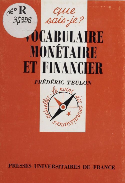 ebook cover of Vocabulaire monétaire et financier, by Frédéric Teulon