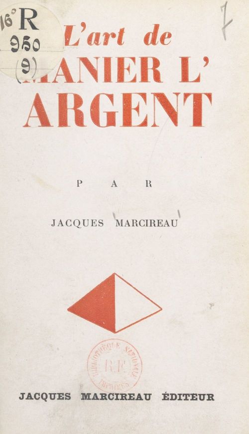 ebook cover of L'art de manier l'argent, by Jacques Marcireau
