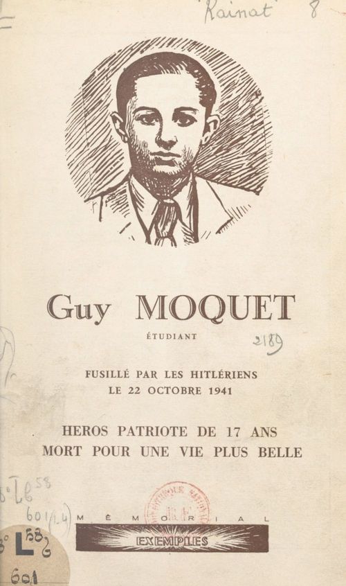 Couverture ebook de Guy Môquet, de Max Rainat