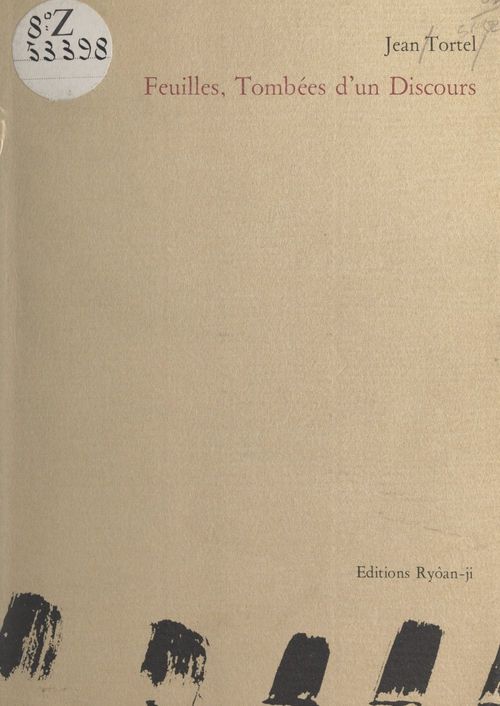 ebook cover of Feuilles, tombées d'un discours, by Jean Tortel