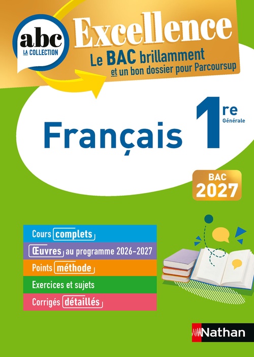 Couverture ebook de ABC Excellence Français 1re 2027, de Caroline Vaugien, Dominique Prest, Delphine Fradet, Françoise Cahen