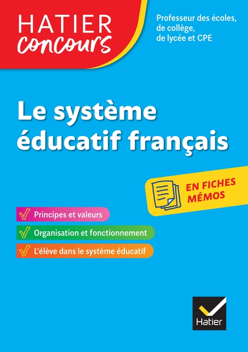 Couverture ebook de Concours enseignement - Le système éducatif français en fiches mémos - 2025-2026 - Révision, de Eric Tisserand