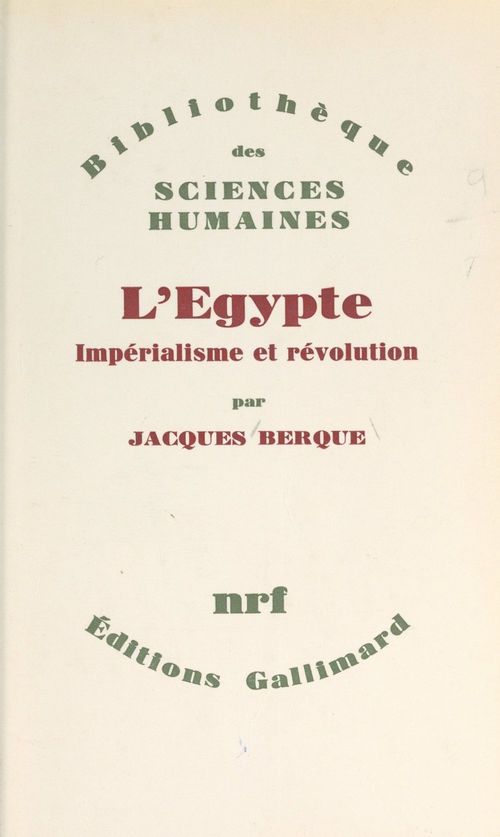 ebook cover of L'Égypte : impérialisme et révolution, by Jacques Berque