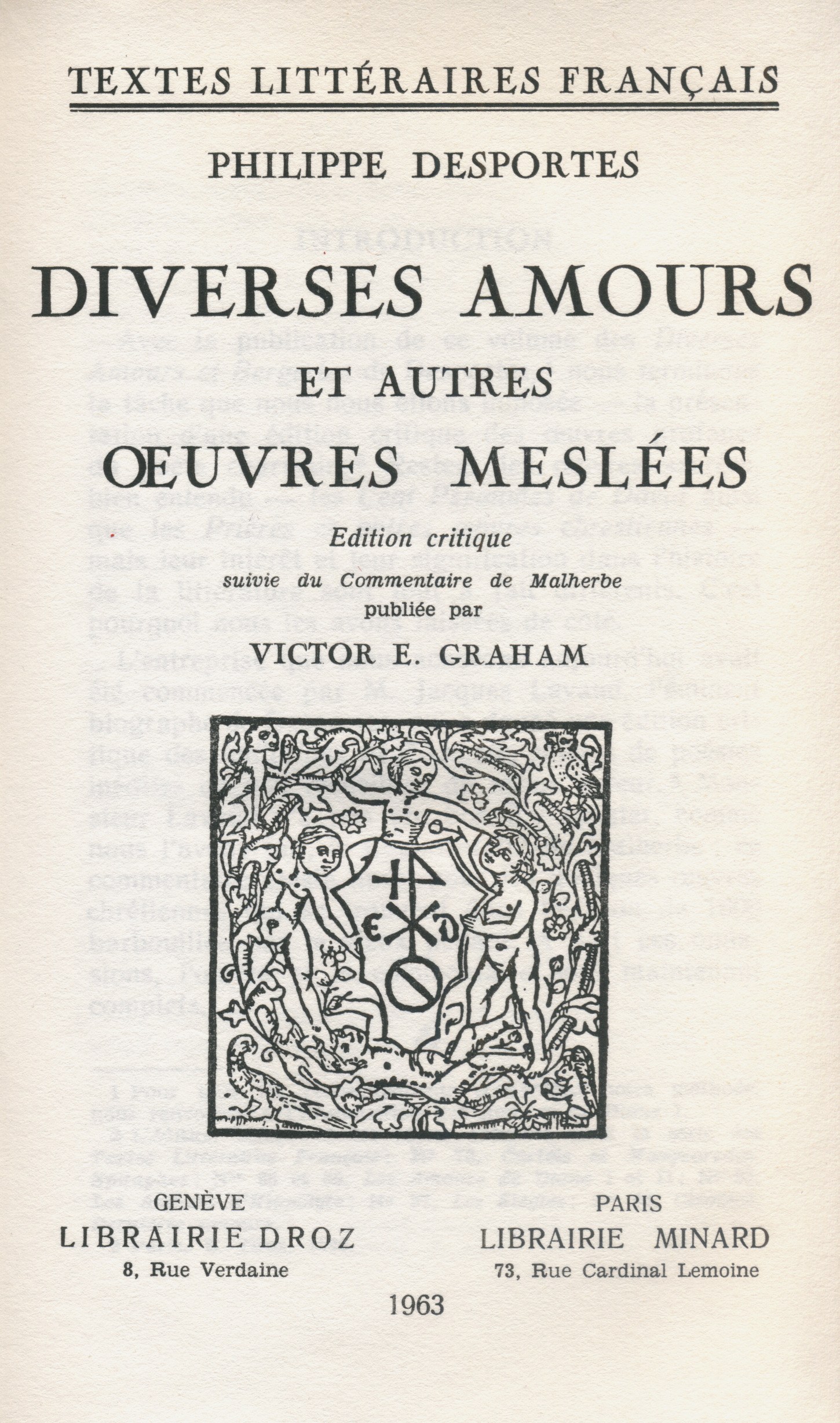 ebook cover of Diverses Amours et autres OEuvres meslées, by Philippe Desportes