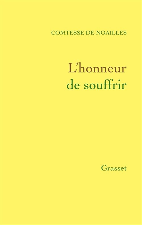 ebook cover of L'honneur de souffrir, by Anna de Noailles