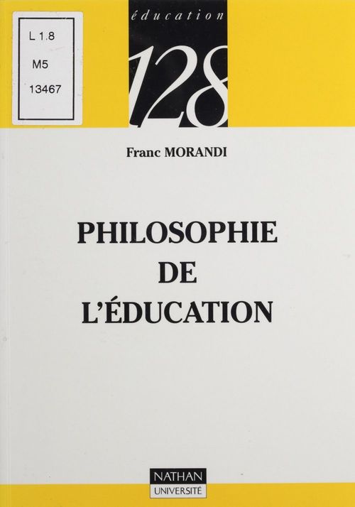 Couverture ebook de Philosophie de l'éducation, de Morandi
