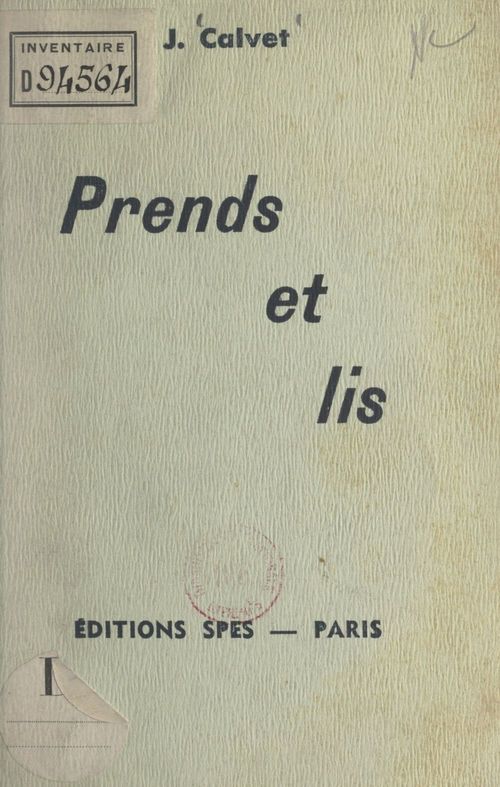 ebook cover of Prends et lis, by Jean Calvet