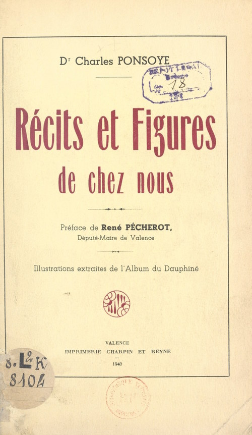 Couverture ebook de Récits et figures de chez nous, de Charles Ponsoye