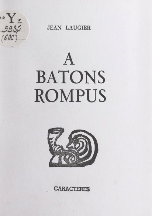 Couverture ebook de À bâtons rompus, de Jean Laugier