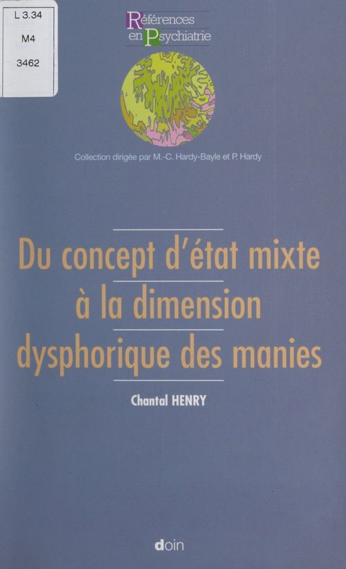 Couverture ebook de Du concept d'état mixte à la dimension dysphorique des manies, de Chantal Henry