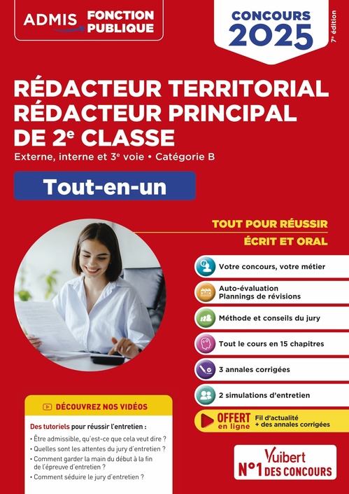 ebook cover of Concours Rédacteur territorial et Rédacteur principal de 2e classe - Catégorie B - Tout-en-un, by Olivier Bellégo