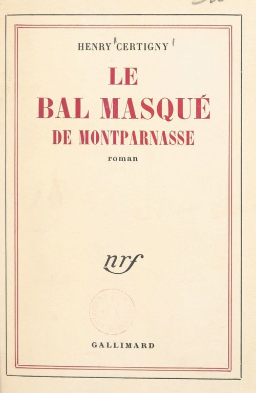 ebook cover of Le bal masqué de Montparnasse, by Henry Certigny
