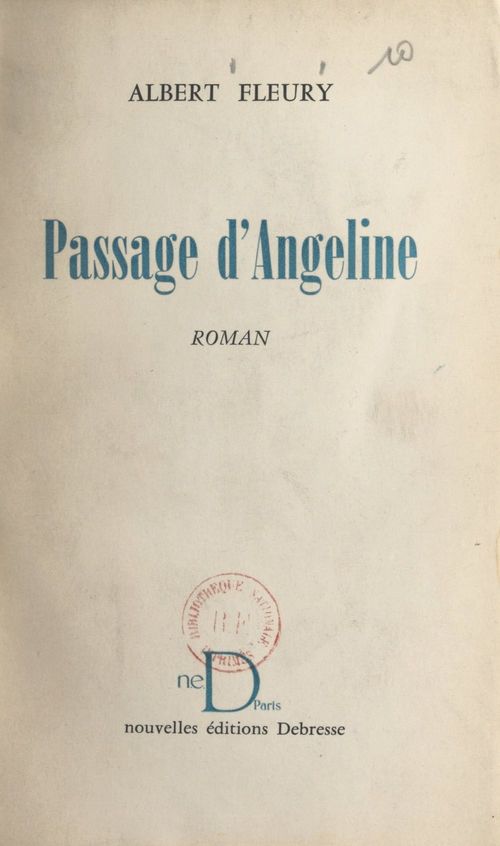 ebook cover of Passage d'Angeline, by Albert Fleury