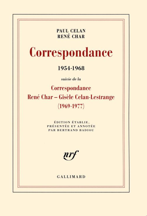 Couverture ebook de Correspondance (1954-1968). Suivi de la Correspondance René Char - Gisèle Celan Lestrange, de Paul Celan, René Char