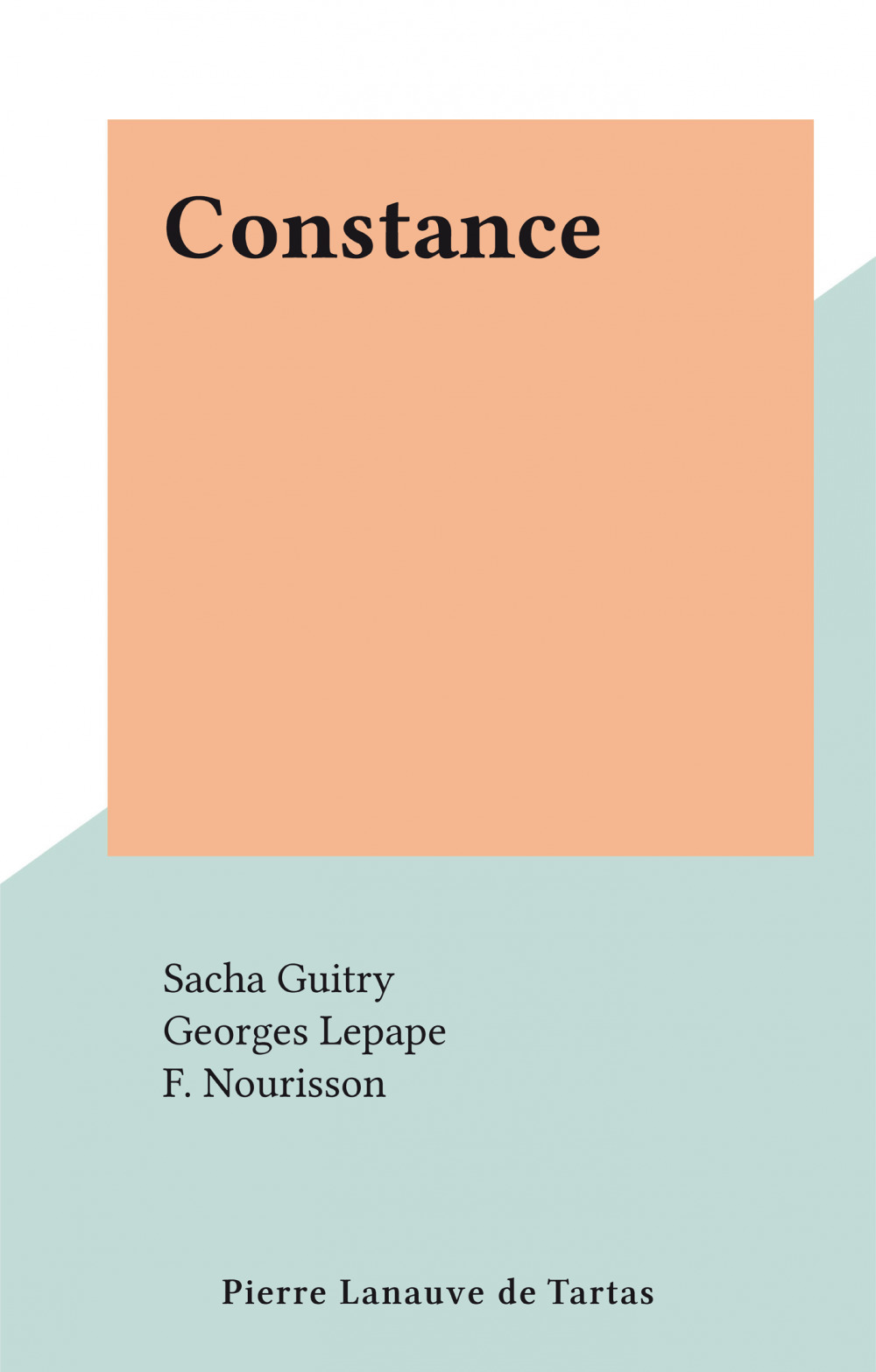 ebook cover of Constance, by Sacha Guitry