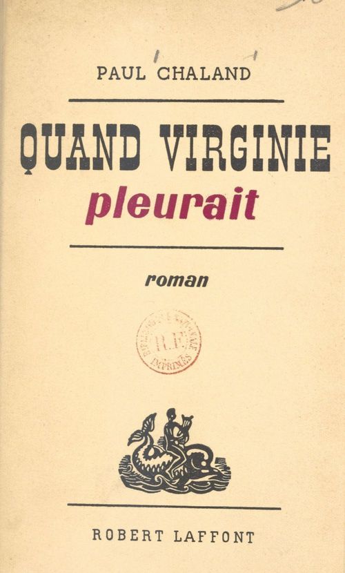 Couverture ebook de Quand Virginie pleurait, de Paul Chaland
