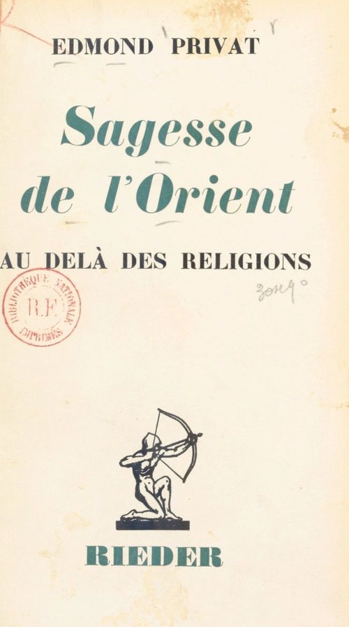 Couverture ebook de Sagesse de l'Orient, de Edmond Privat
